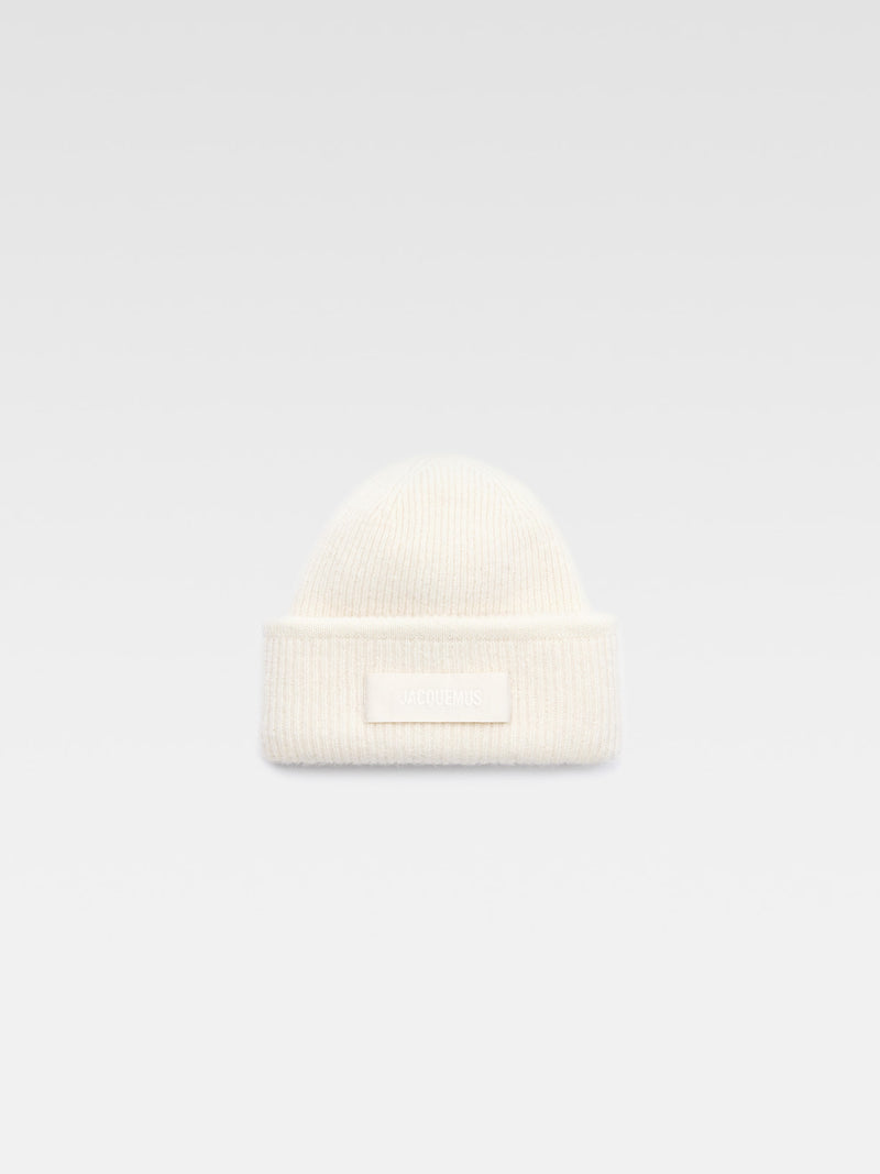 JACQUEMUS OFF-WHITE "LE BONNET GROS GRAIN" BEENIE