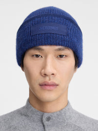 JACQUEMUS NAVY "LE BONNET GROS GRAIN" BEENIE