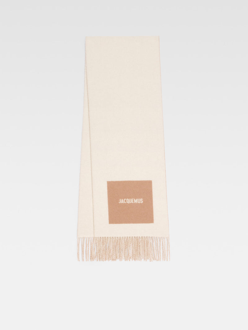 JACQUEMUS BEIGE "L'ECHARPE ROND CARRE" SCARF