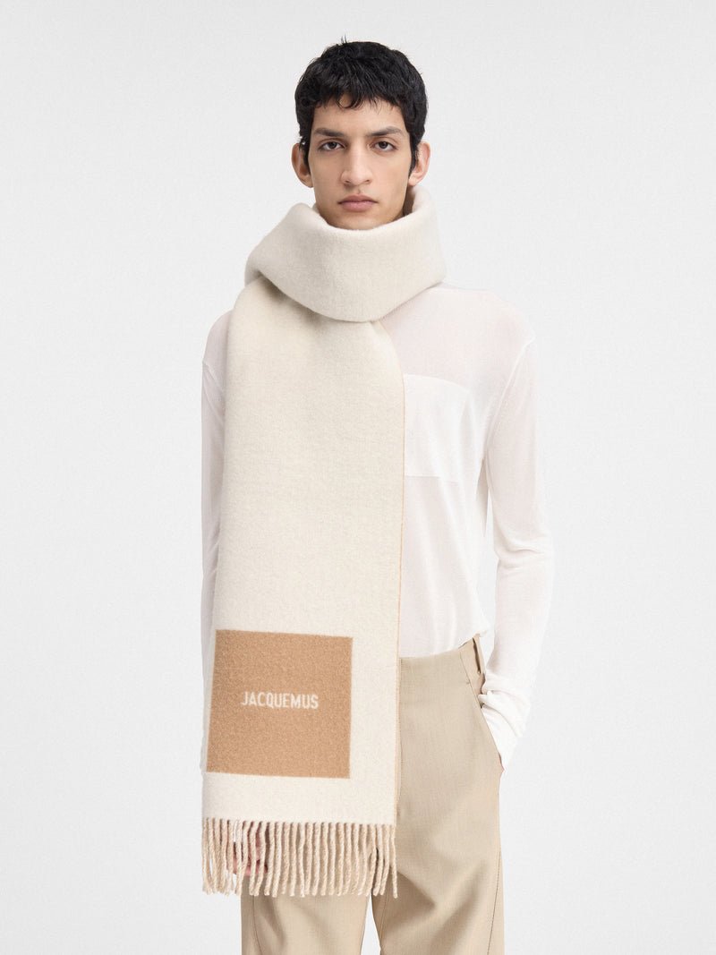 JACQUEMUS BEIGE "L'ECHARPE ROND CARRE" SCARF