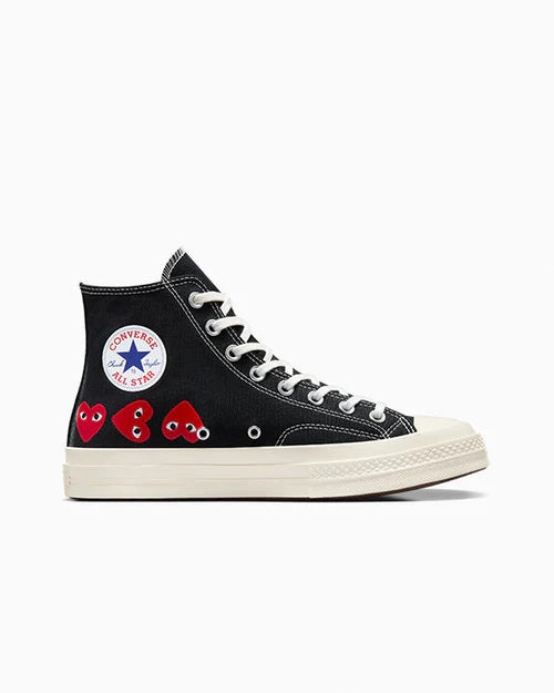 COMMES DES GARÇONS PLAY BLACK CONVERSE MULTI HEART HIGH TOP SNEAKER