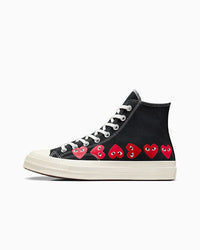 COMMES DES GARÇONS PLAY BLACK CONVERSE MULTI HEART HIGH TOP SNEAKER