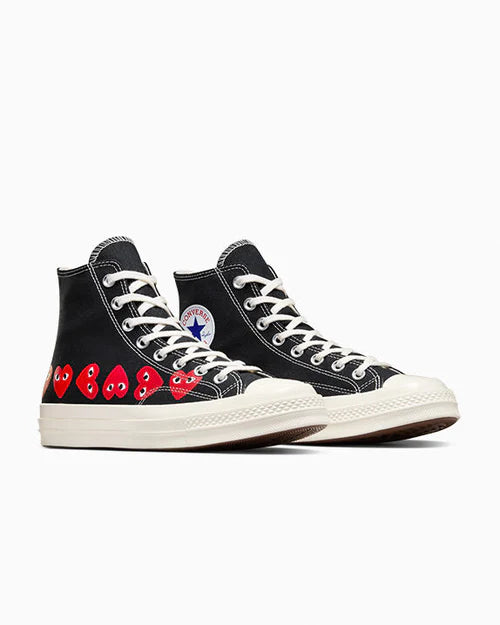 COMMES DES GARÇONS PLAY BLACK CONVERSE MULTI HEART HIGH TOP SNEAKER