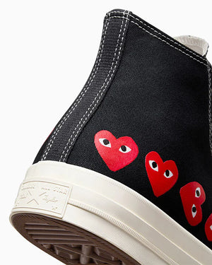 COMMES DES GARÇONS PLAY BLACK CONVERSE MULTI HEART HIGH TOP SNEAKER