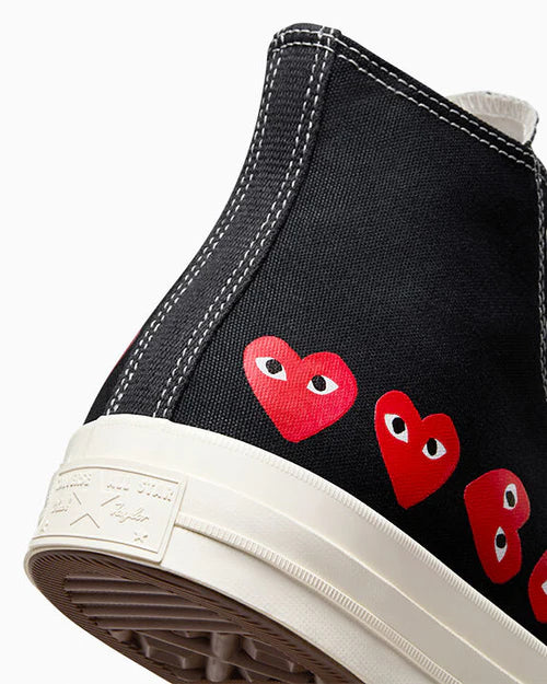 COMMES DES GARÇONS PLAY BLACK CONVERSE MULTI HEART HIGH TOP SNEAKER