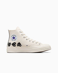 COMMES DES GARÇONS PLAY CONVERSE WHITE MULTI HEART HIGH TOP SNEAKER