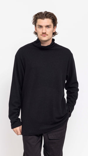 YOHJI YAMAMOTO BLACK WOOL TURTLE NECK