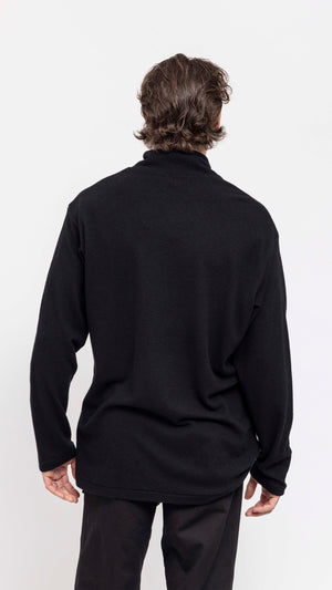 YOHJI YAMAMOTO BLACK WOOL TURTLE NECK