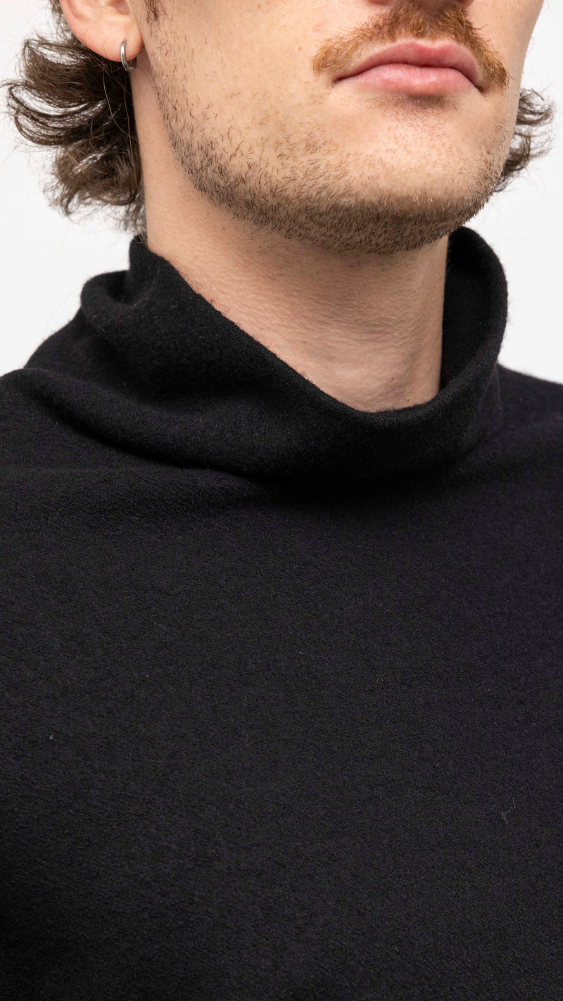 YOHJI YAMAMOTO BLACK WOOL TURTLE NECK