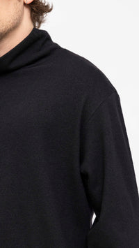 YOHJI YAMAMOTO BLACK WOOL TURTLE NECK