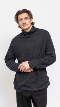 YOHJI YAMAMOTO GRAY WOOL TURTLENECK