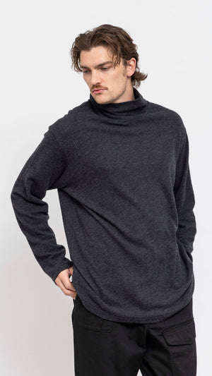 YOHJI YAMAMOTO GRAY WOOL TURTLENECK