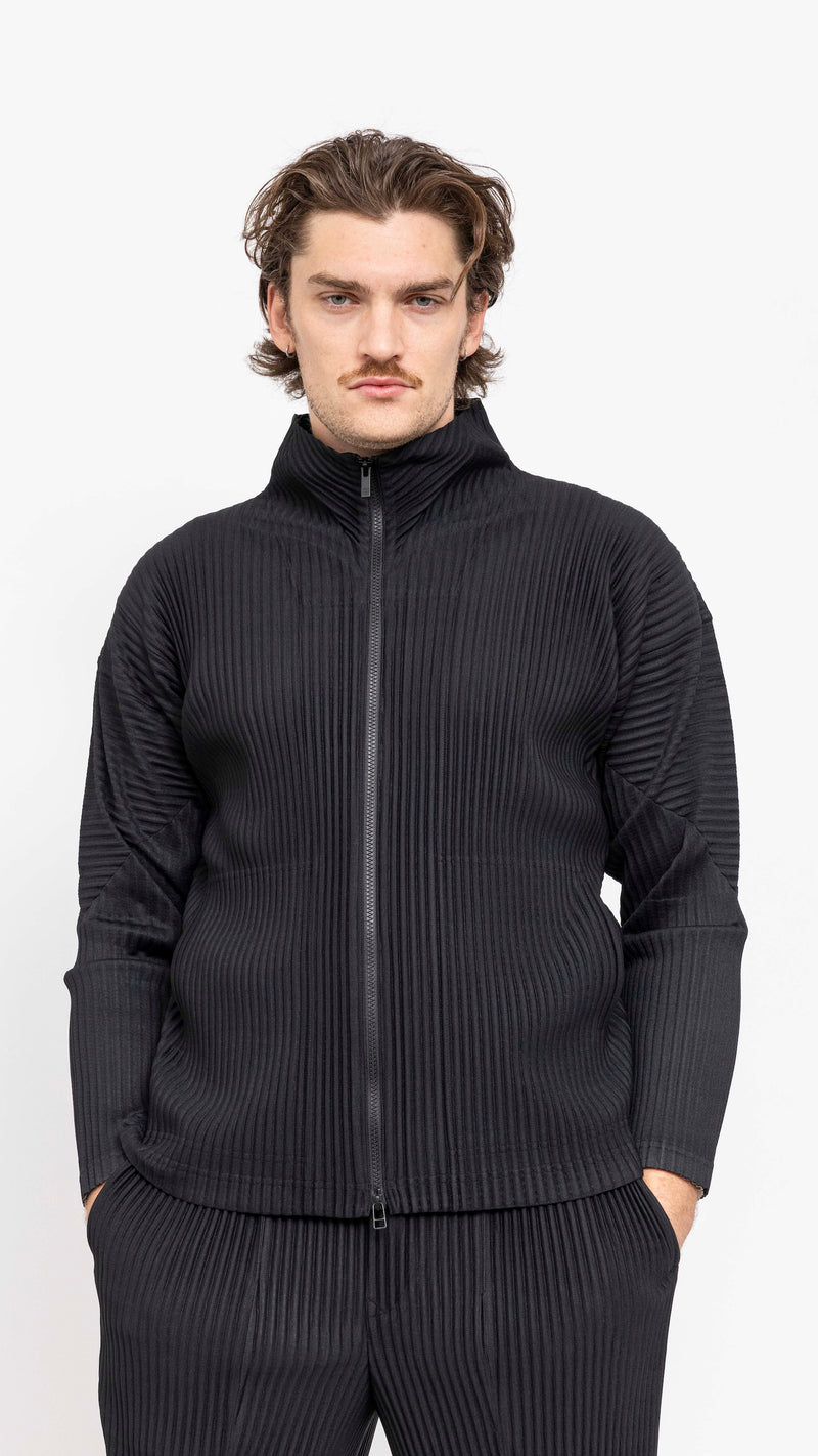 HOMME PLISSÉ BLACK BASICS ZIP TRACK JACKET