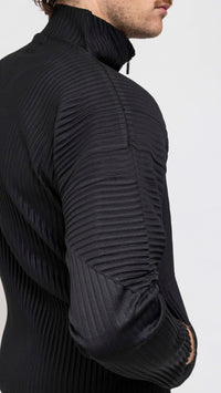 HOMME PLISSÉ BLACK BASICS ZIP TRACK JACKET