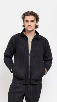 HOMME PLISSÉ BLACK BASICS ZIP TRACK JACKET