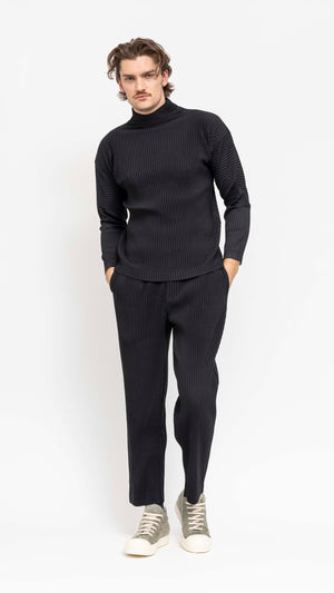 HOMME PLISSÉ ISSEY MIYAKE BLACK ROLLNECK T-SHIRT