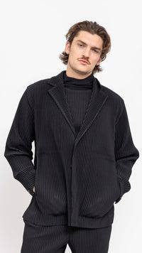 HOMME PLISSÉ ISSEY MIYAKE BLACK BASICS 2 BUTTON JACKET