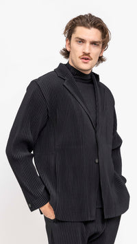 HOMME PLISSÉ ISSEY MIYAKE BLACK BASICS 2 BUTTON JACKET