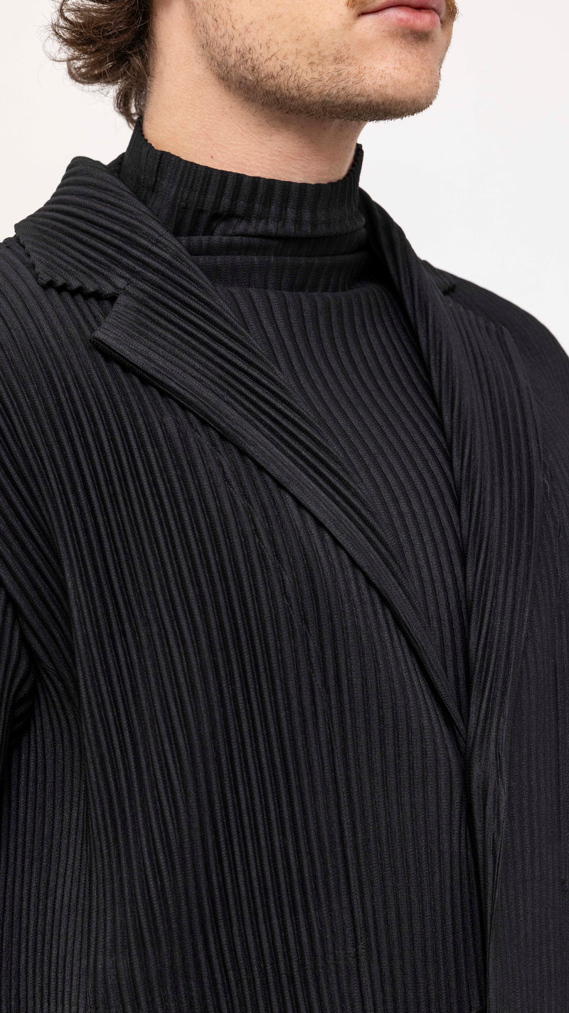 HOMME PLISSÉ ISSEY MIYAKE BLACK BASICS 2 BUTTON JACKET