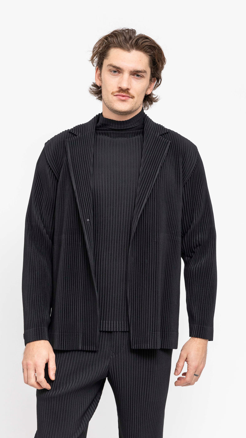 HOMME PLISSÉ ISSEY MIYAKE BLACK BASICS 2 BUTTON JACKET