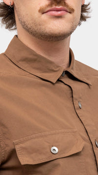 RICK OWENS DRKSHDW KHAKI BROWN COTTON OVERSHIRT