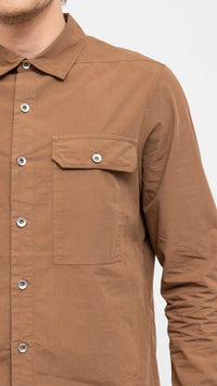 RICK OWENS DRKSHDW KHAKI BROWN COTTON OVERSHIRT