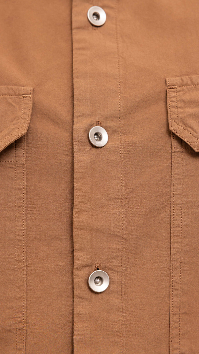 RICK OWENS DRKSHDW KHAKI BROWN COTTON OVERSHIRT