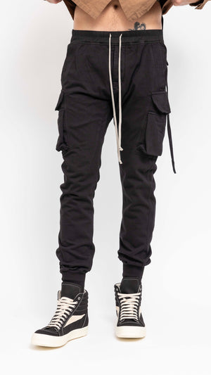 RICK OWENS DRKSHDW BLACK MASTADON CARGO PANTS