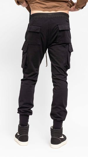 RICK OWENS DRKSHDW BLACK MASTADON CARGO PANTS