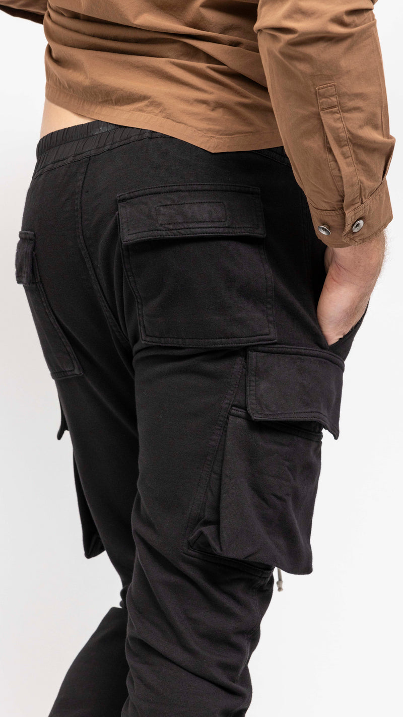 RICK OWENS DRKSHDW BLACK MASTADON CARGO PANTS