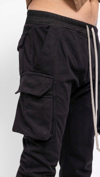 RICK OWENS DRKSHDW BLACK MASTADON CARGO PANTS