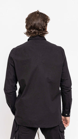 RICK OWENS DRKSHDW BLACK COTTON OVERSHIRT