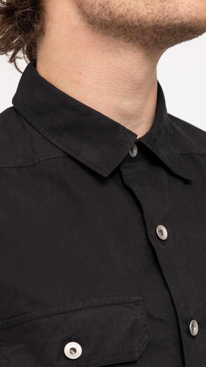 RICK OWENS DRKSHDW BLACK COTTON OVERSHIRT