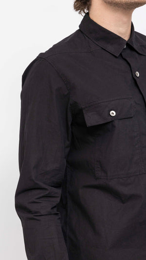 RICK OWENS DRKSHDW BLACK COTTON OVERSHIRT