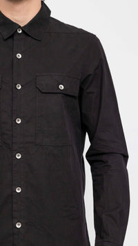 RICK OWENS DRKSHDW BLACK COTTON OVERSHIRT