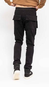 RICK OWENS DRKSHDW BLACK CARGO CREATCH LOUNGE PANTS