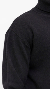 DRIES VAN NOTEN BLACK SIDE ZIP MUZO SWEATER