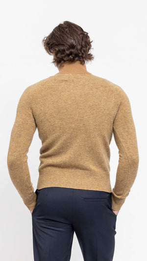 DRIES VAN NOTEN BEIGE MUATA TWO TONE TURTLENECK