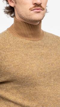 DRIES VAN NOTEN BEIGE MUATA TWO TONE TURTLENECK