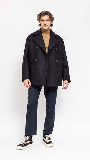 DRIES VAN NOTEN BLACK RAZEL PEACOAT