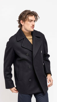 DRIES VAN NOTEN BLACK RAZEL PEACOAT