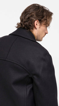 DRIES VAN NOTEN BLACK RAZEL PEACOAT