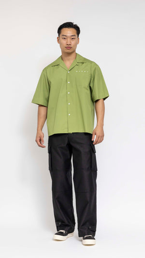 MARNI GREEN COTTON LOGO SHIRT