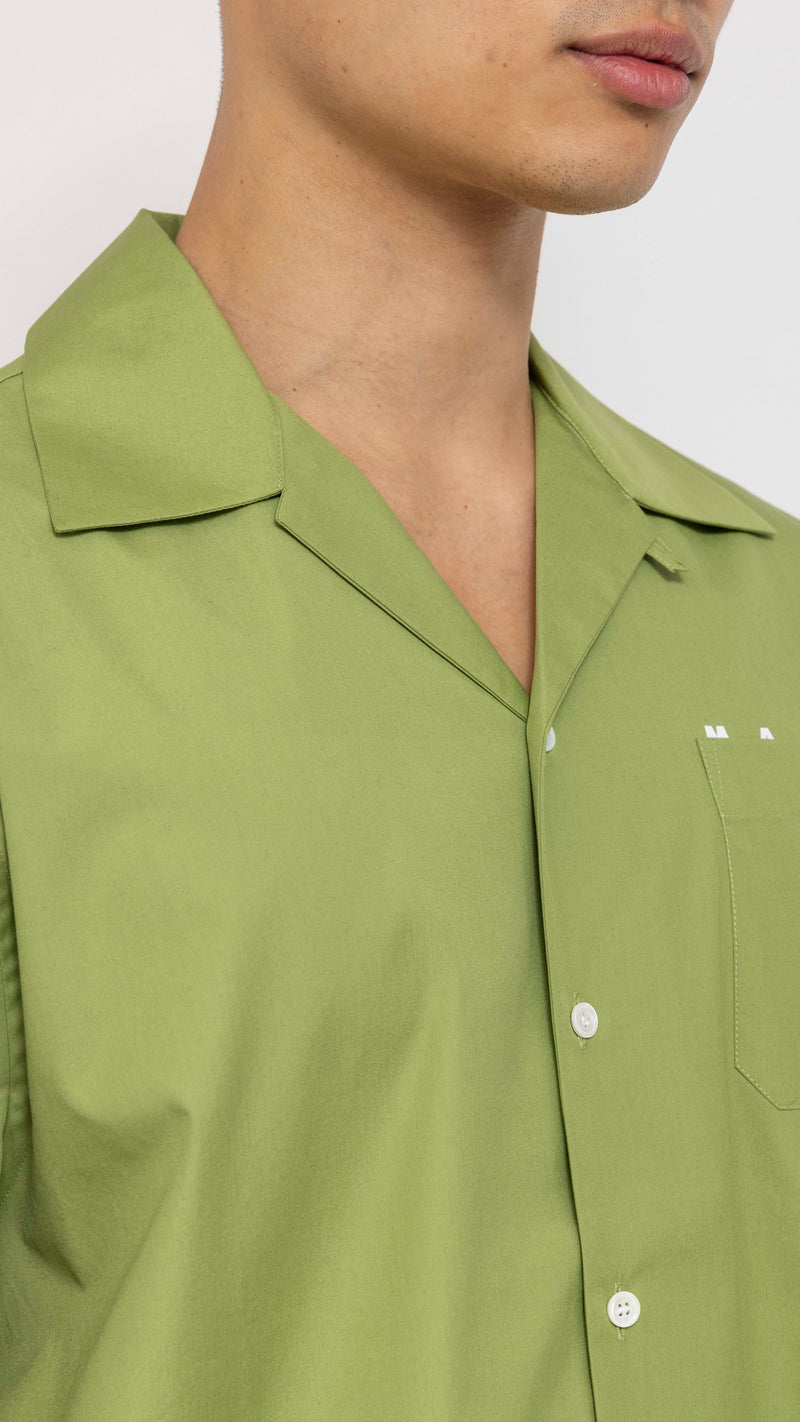 MARNI GREEN COTTON LOGO SHIRT