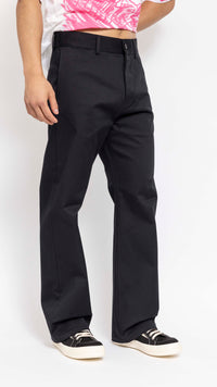 MARNI BLACK COTTON TWILL STRAIGHT LEG PANTS