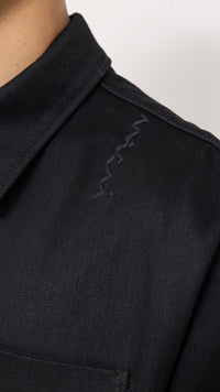 MARNI BLACK RAW DENIM POCKET SHIRT