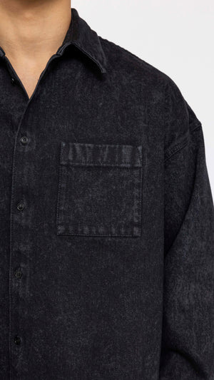 MARNI BLACK OVERSIZED DENIM POCKET SHIRT