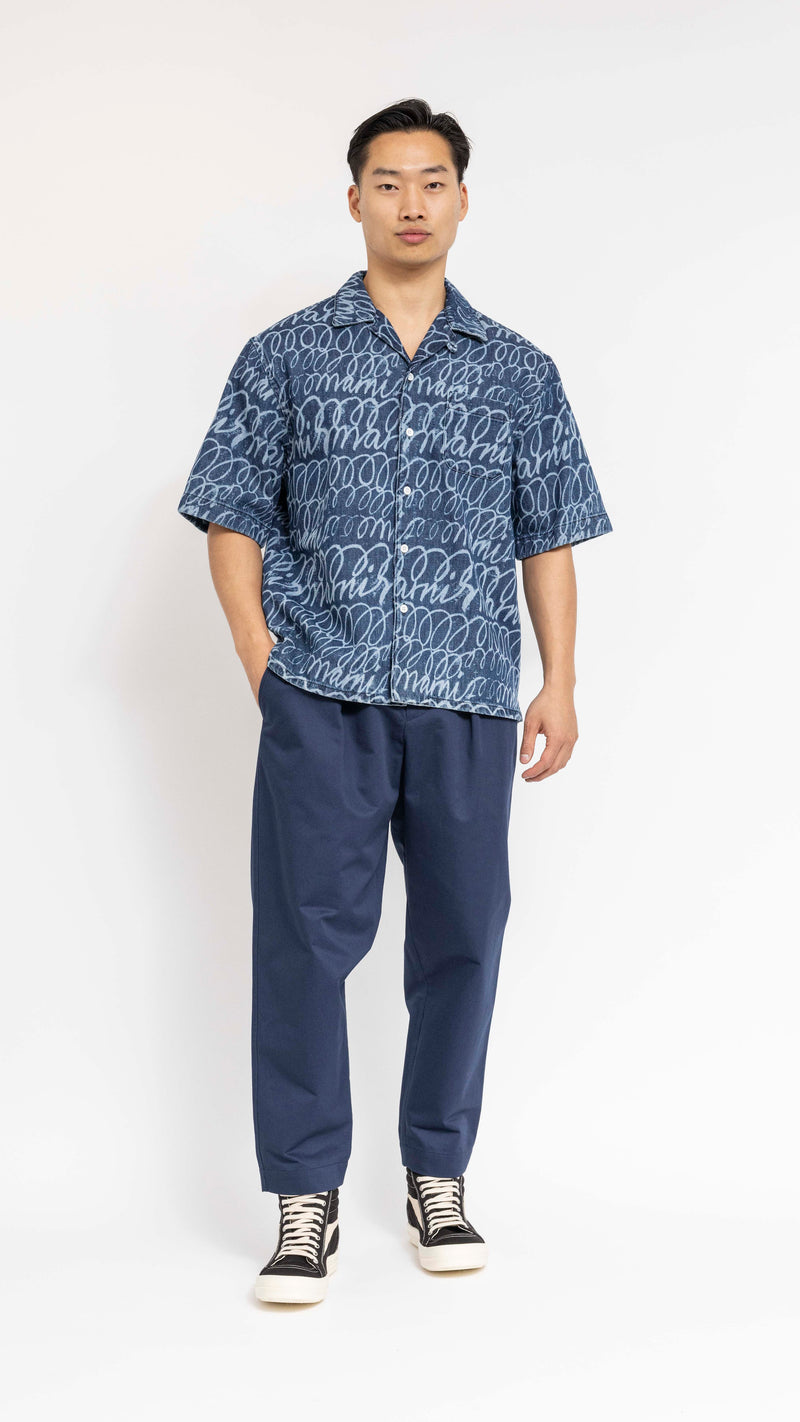 MARNI BLUE DENIM SCRIBBLE PRINT SHIRT