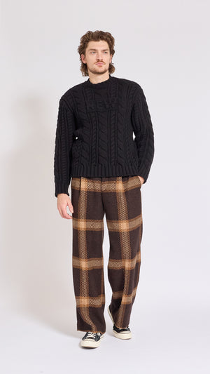 WALTER VAN BEIRENDONCK BLACK NEW ARAN SWEATER