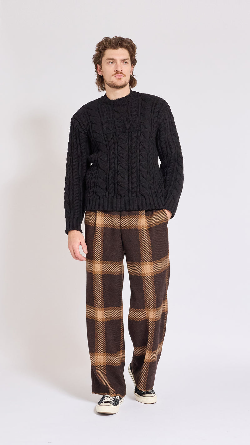 WALTER VAN BEIRENDONCK BLACK NEW ARAN SWEATER